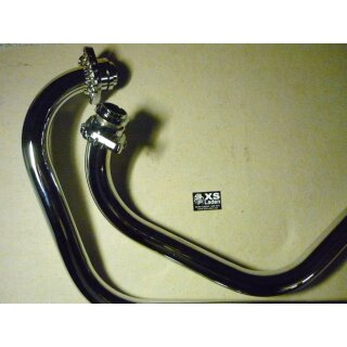 Krümmersatz einwandig, verchromt 38mm wie original.