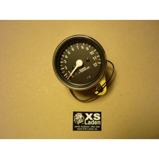 Drehzahlmesser Edelstahl, D=60mm, schwarzes Zifferblatt