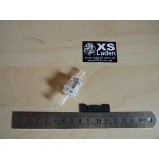 Benzinfilter Superklein, Anschluss 6mm, 22mm lang, d=16mm