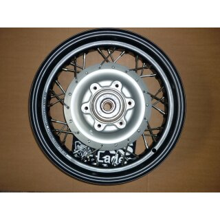 Hinterrad komplett, 3.50x15, Gespannrad für Smartbereifung, schwarz beschichtet - bei angelieferter Nabe