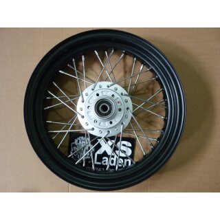 Vorderrad komplett, 3.50x15, Gespannrad für Smartbereifung, schwarz beschichtet- bei angelieferter Nabe