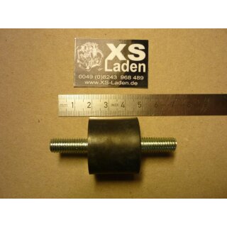 Gummilager M8 mit 2 Bolzen M8x20, Durchmesser 30mm, Länge 25mm