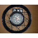 Speichenrad hinten, mit aufbereiteter Originalfelge...