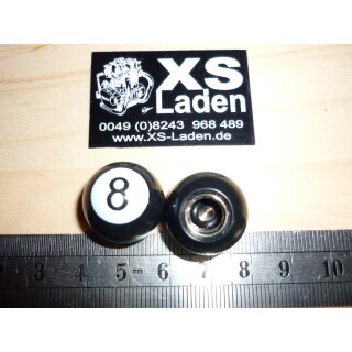 Ventilschutzkappe 8-Ball (schwarze Acht), mit Metalleinsatz