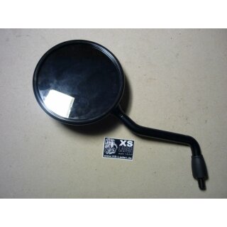 Spiegel rund Metall, schwarz, links