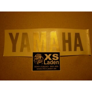 Schriftzug Yamaha (Dekor - Einzelbuchstaben) am Tank in gold, ca.13X3,5cm